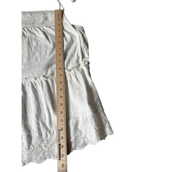 NEW Anthropologie White Embroidered Tank Top Tassel Tie Straps Boho size M - Picture 6 of 8